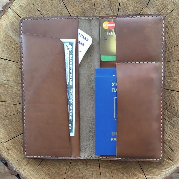 Items similar to Leather travel wallet, Leather passport wallet Women ...