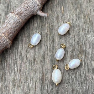 Stone, pearl, shell charm, single-loop pendants