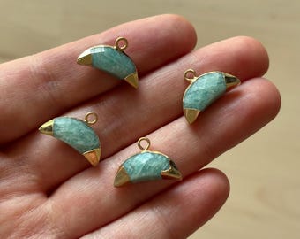 Natural stone, pearl, shell charm, single-loop pendants