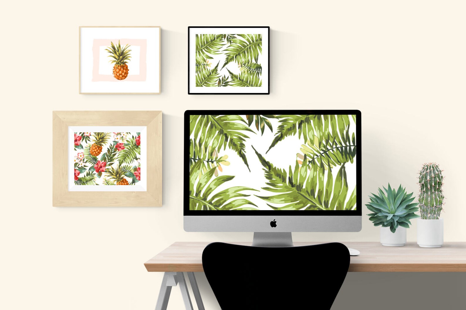 Tropical Hawaiian Print, Printable Wall Art, Wall Decor, Instant ...