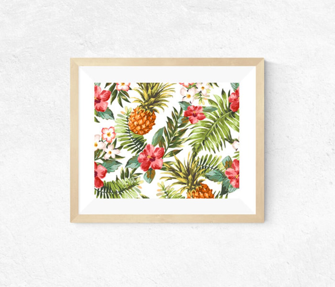 Tropical Hawaiian Print, Printable Wall Art, Wall Decor, Instant ...