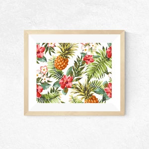 Tropical Hawaiian Print, Printable Wall Art, Wall Decor, Instant ...
