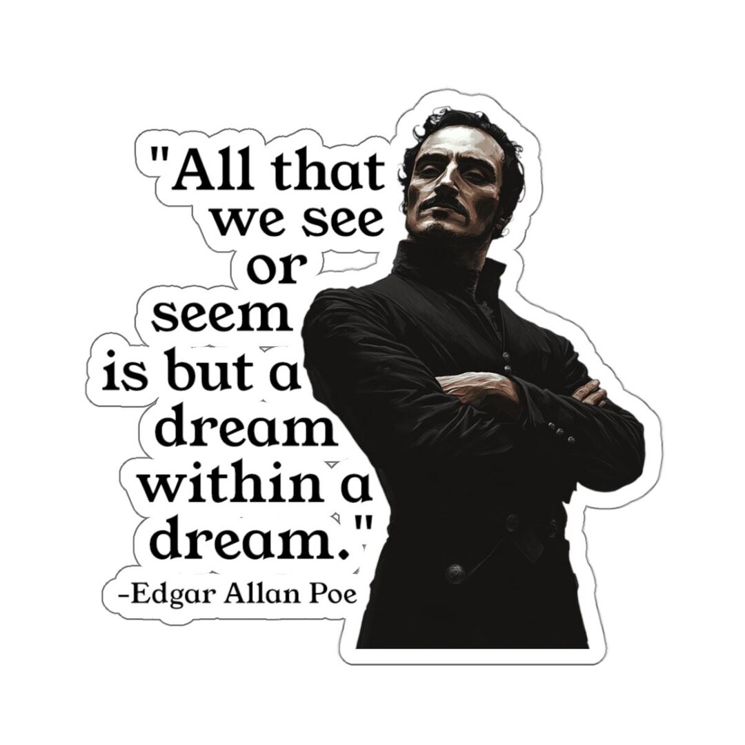 Edgar Allan Poe Dark Academia Sticker, Gothic Literature, Laptop Decal ...