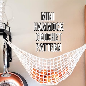 Hanging Mini Hammock - Fruit - Stuffed Animals- Kitchen Basket Crochet Pattern Eco Friendly - Low Waste