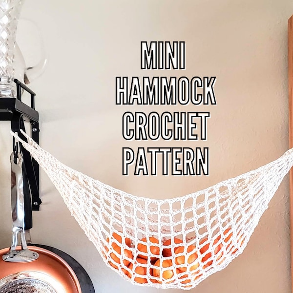 Mini Hamac Suspendu - Fruits - Peluches - Panier de Cuisine Crochet Modèle Écologique - Faible Déchets