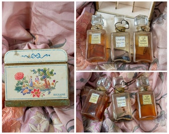 Rare 1930s French Vintage Perfume Bottles Bienaimé Paris In Original Box