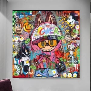 Customized Graffiti, Street Art Style  customized graffiti Wall Art, graffiti Personalized gift Memorial gift,give for her