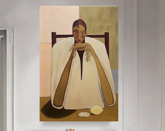 Man Thinking Abstract Figure art Gift,Custom Painting,Minimalist Painting Abstract Figurative man Contemporary Impressionist Portrait