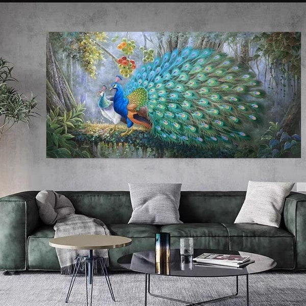 Peacock Painting - Etsy