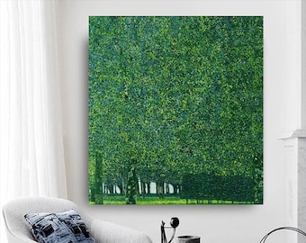 Gustav Klimt The Park Giclee Hand painted Texture Gel Reproduction Painting Large Size Canvas Wall Art Landscape Art,Flowers Painting