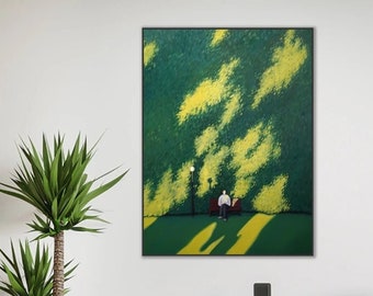 Emerald Green Forest wall art,Mordern painting,green abstract art,green canvas wall art,contemporary wall art,Acrylic Textured Painting