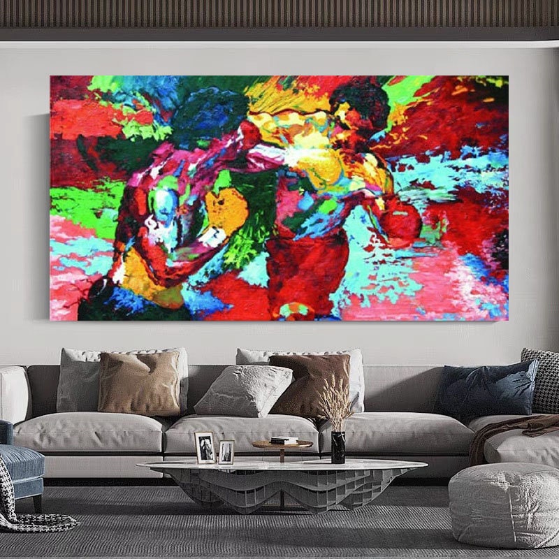 Boxing Painting on Canvas Boxing Art Acrylic PaintingLarge Etsy