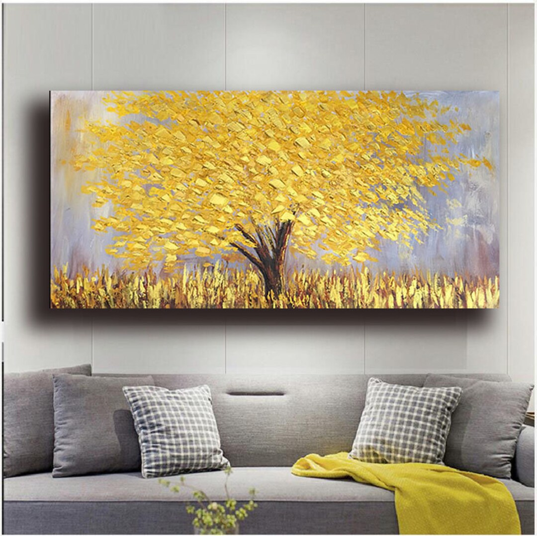 Yellow Color Contemporary Design Handmade Painting Tray