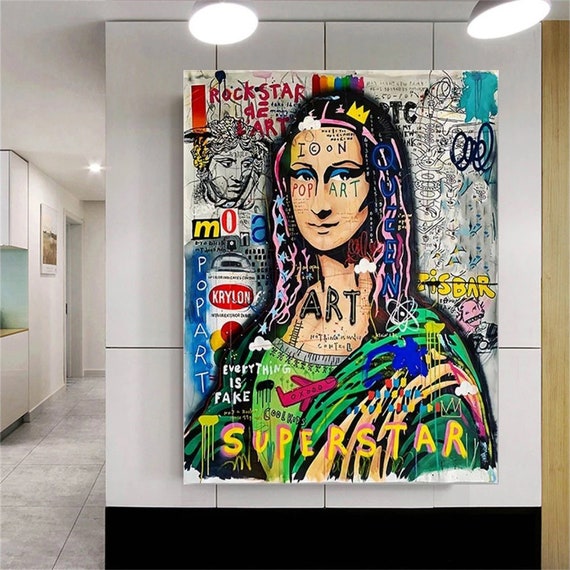 Monalisa !! Pop Art !! Monalisa in hippy style !! Painting