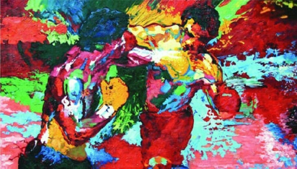 Boxing Painting on Canvas Boxing Art Acrylic Paintinglarge Etsy