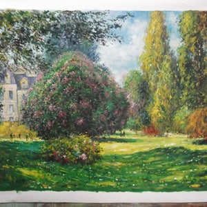 Il Parco Monceau, 1876 Claude Monet hand-painted oil painting reproduction,mother and child in landscape,living room wall art canvas