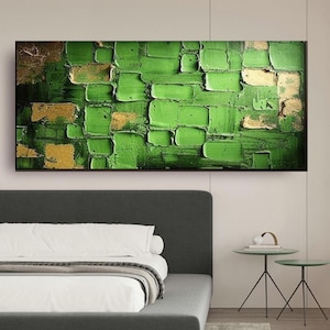 Emerald Green Oil Painting On Canvas,Ocean Paintings Large Wall Art Living Room Wall Decor Large 3D Textured Wall Art No Frame