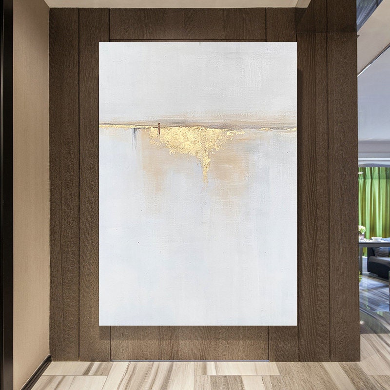 Grey and Gold Abstract Paintings on Canvas Sunrise Landscape Etsy