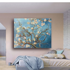 Branches with Almond Blossom-Vincent van Gogh hand-painted oil painting reproduction,famous flower painting,large wall art,Van Gogh Art