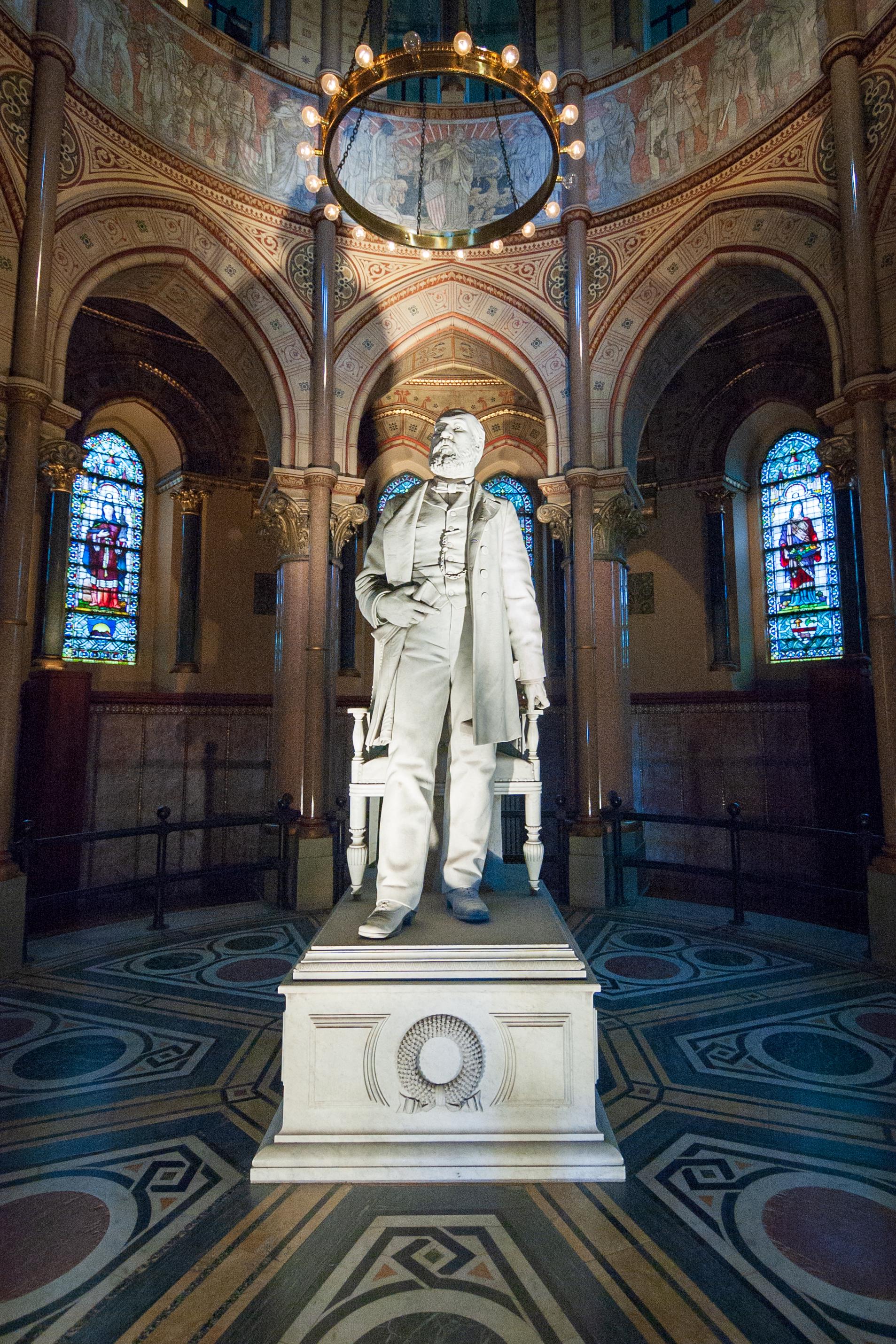 White Carrara Marble Statue of President Garfield – James A. Garfield Memorial Photography Print
