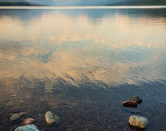 Lake McDonald Sunrise Fine Art Print, Morning Reflections in Glacier National Park, Montana