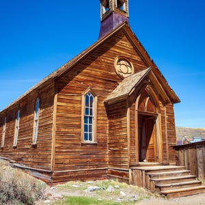 Bodie Church Photography Print - Historic Ghost Town Wall Art, Photography Print