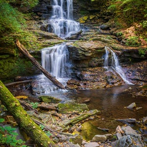 Waterfall in Autumn - Fine Art Print from Ricketts Glen State Park, Pennsylvania