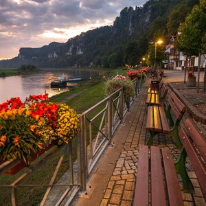 Sunset in Saxon Switzerland National Park, Fine Art Print from Nationalpark Sächsische Schweiz, Germany