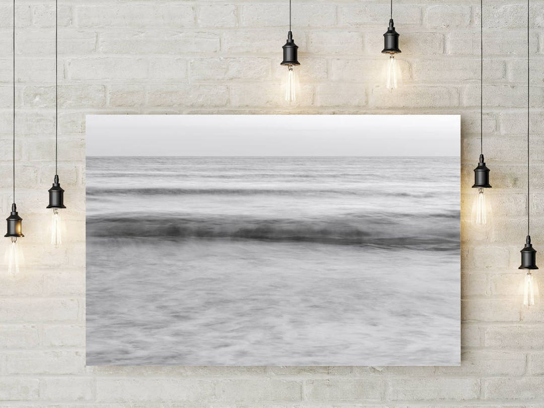 Black & White Ocean Photography, Abstract, Long Exposure, California
