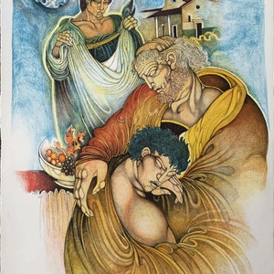 Giuliano Pini lithograph 1993 Figure AA 70x50 signed numbered