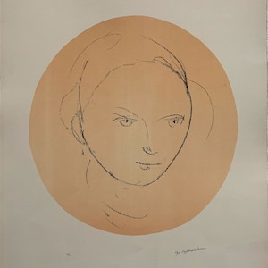 Ugo Capocchini lithograph Ricordo d&#39;Ingres 70x50 signed numbered published &#39;70