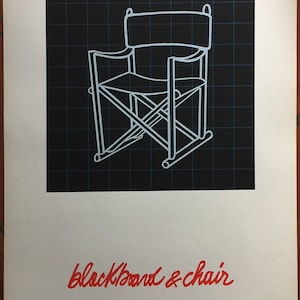 Pop Art Italy Fabio De Poli - Blackboard and Chair 100x70 signed and numbered