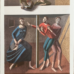 RODOLFO MELI lithograph 5 BOYS 80x60 signed numbered futurism cubism