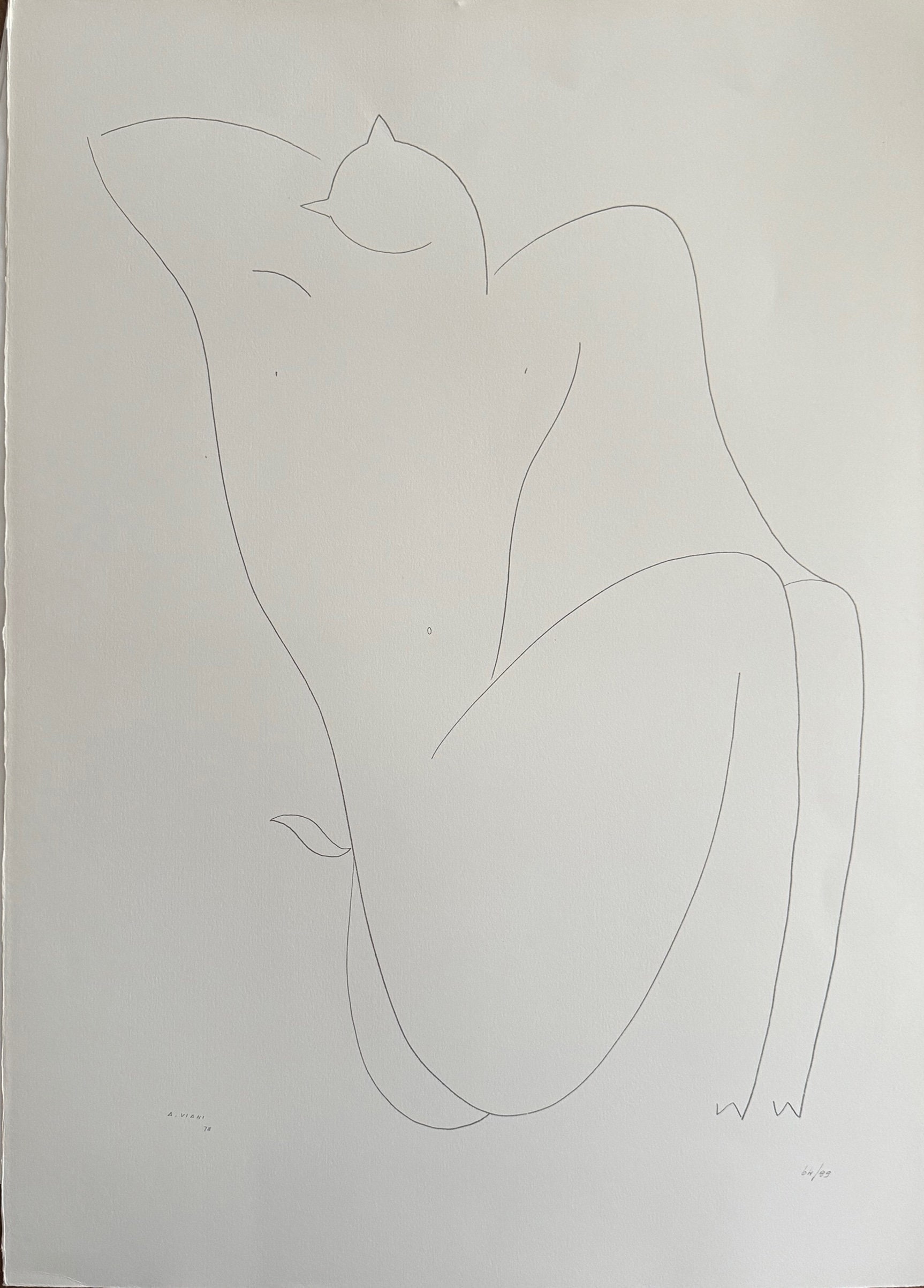 Alberto Viani lithograph 1978 THE Faun 70x50 signed numbered published Bisonte
