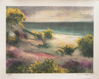 Luciano PASQUINI color lithograph Seascape 50x40 signed numbered out of 70 copies