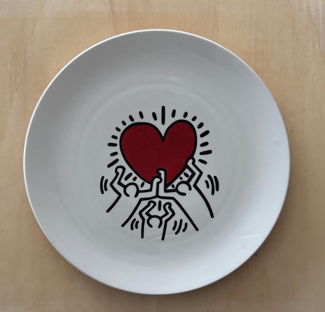 Keith Haring Silkscreened Ceramic Plate love 31 Cm Year 1990 Original ...