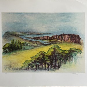 art Italy Sandra Tenconi lithograph Provence 50x70 signed numbered Bora editions