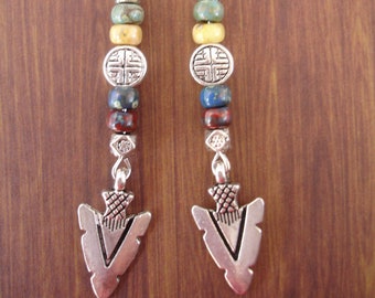 Boho Arrowhead Dangle Earrings