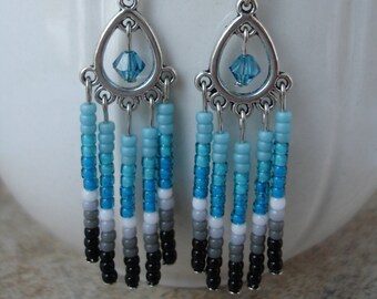 Teal Waterfall Earrings