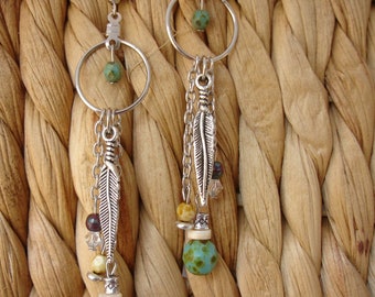 Boho Dangle Earrings - Green