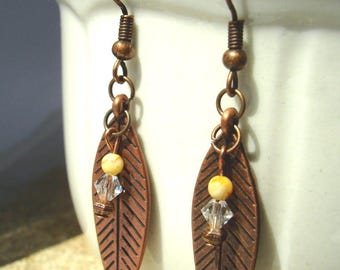 Copper Leaf Earrings