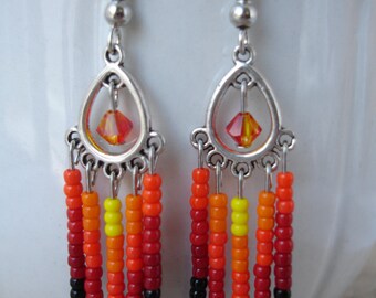 Flame Waterfall Earrings