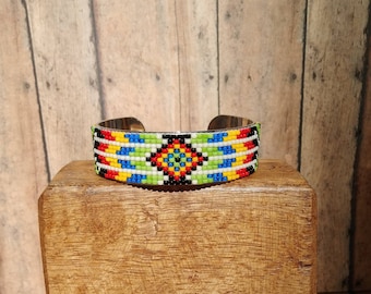 Bead loomed cuff bracelet