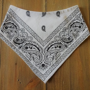 White, White bandana, Bibdana®, Drool bibs, Bibs for Babies, Pets, Special Needs, 3 Neck Sizes, baby shower gift, Country, Western,