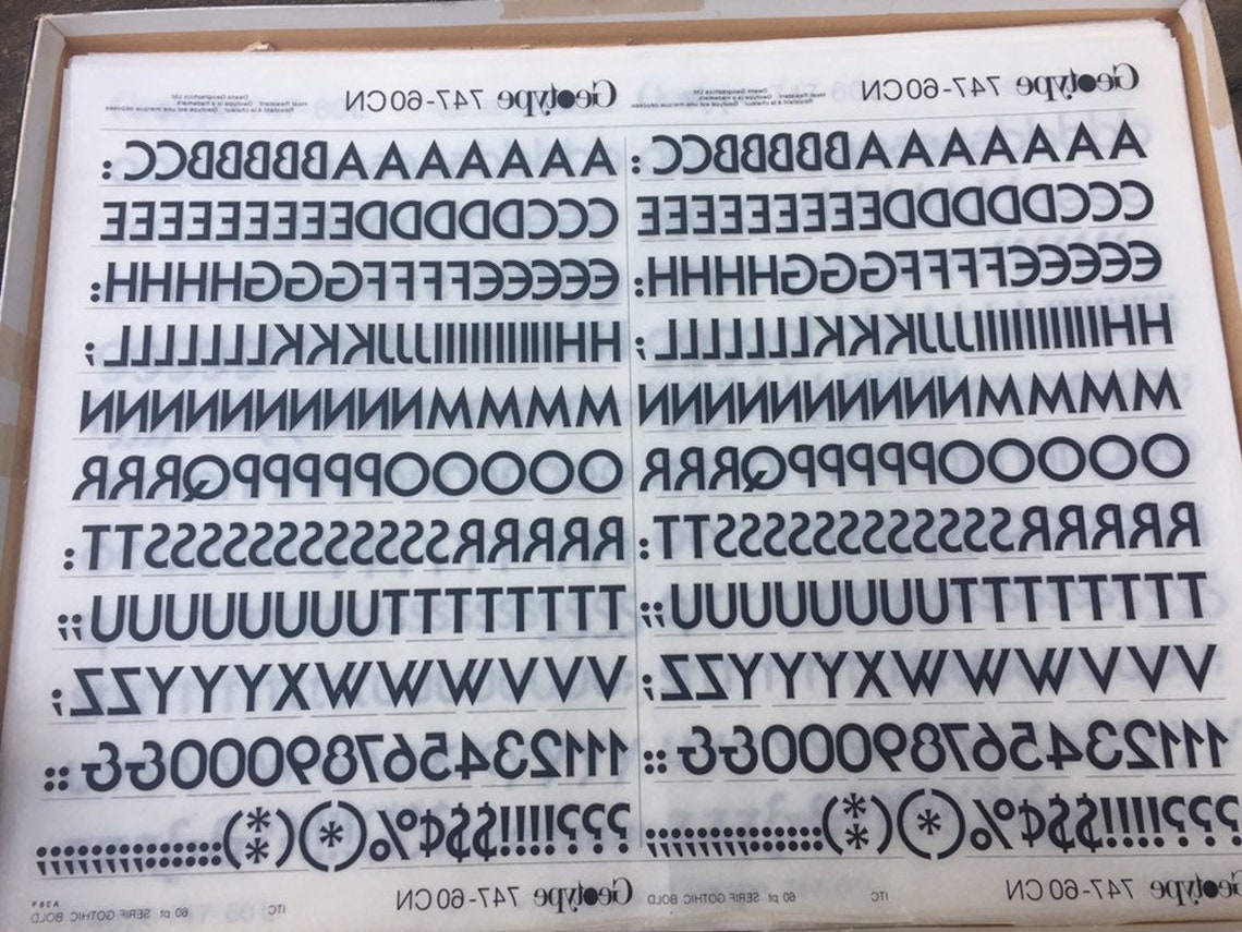 Vintage Letraset Geotype Sheets Rub on Letters Set of 3 Etsy