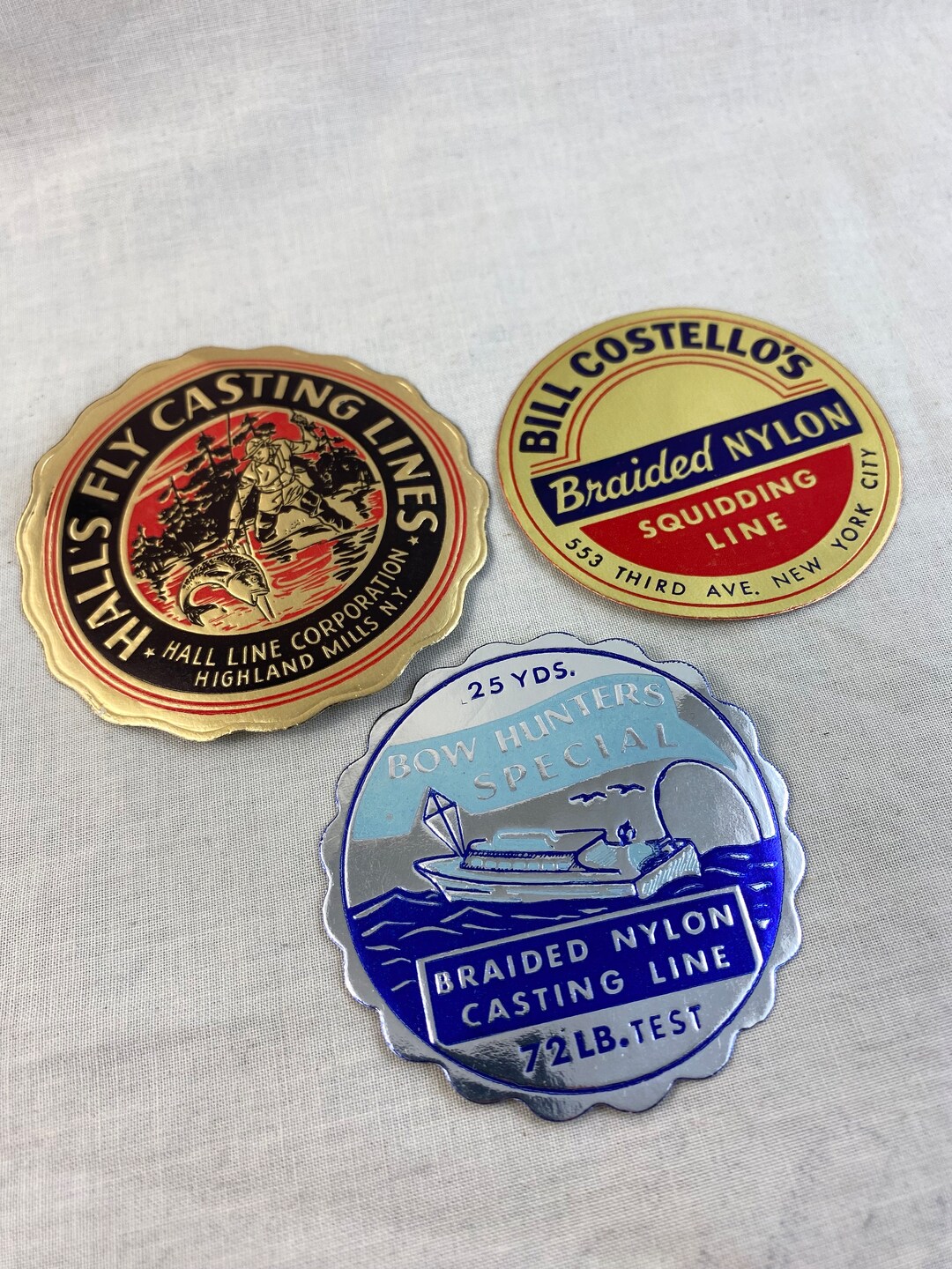 Vintage Fishing Line Labels New Set of 3 Etsy