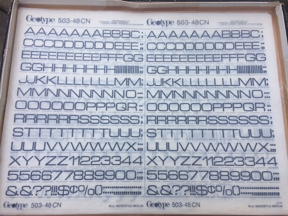 Vintage Letraset Geotype Sheets Rub on Letters Set of 3 Etsy