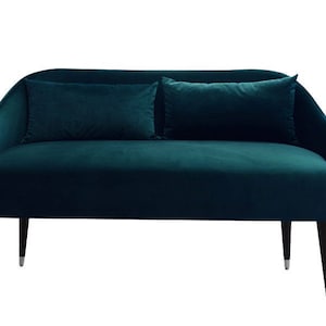 Emi Velvet Sofa by Monkey Machine, elegant sofa, comfortable sofa, upholstered sofa, elegant settee, modern settee