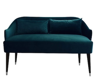 Emi Velvet Sofa by Monkey Machine, elegant sofa, comfortable sofa, upholstered sofa, elegant settee, modern settee