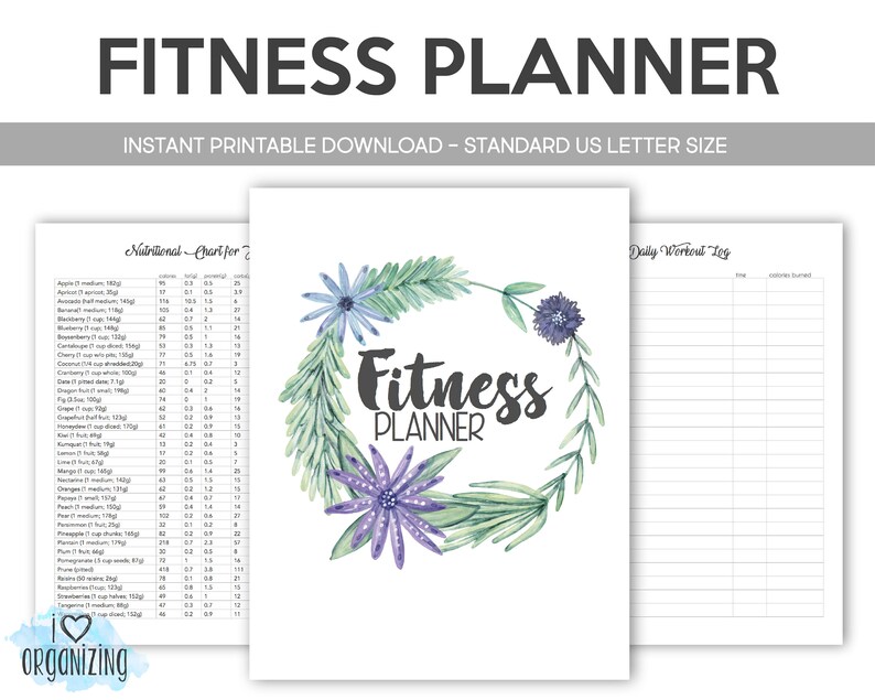 Health/Fitness Binder: Home Management Binder Instant | Etsy